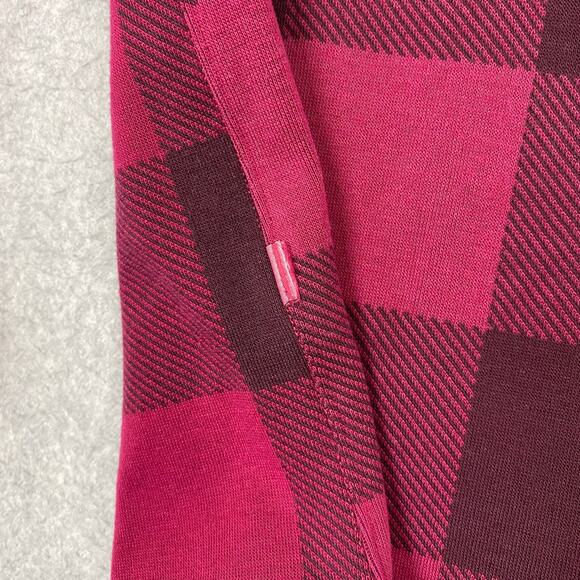 Lululemon Shirt Mens S Soft Knit Overshirt in Check Plaid Cassis Pomegranate - Picture 6 of 8